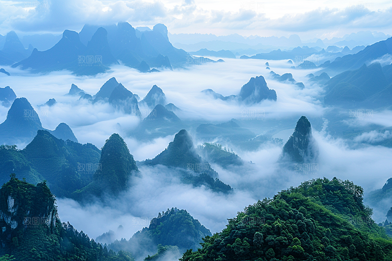 桂林山水阳朔广西摄影图