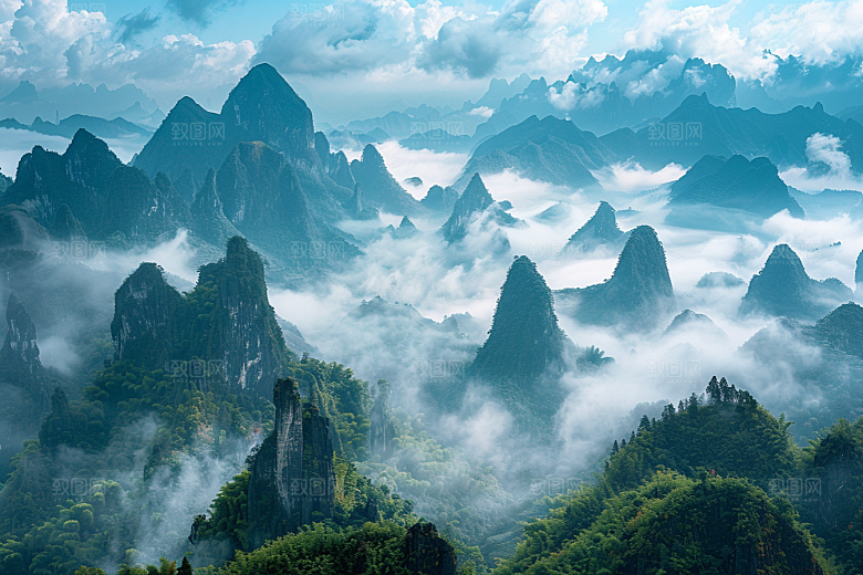 桂林山水自然精致摄影图