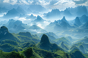 桂林山水旅游大气摄影图