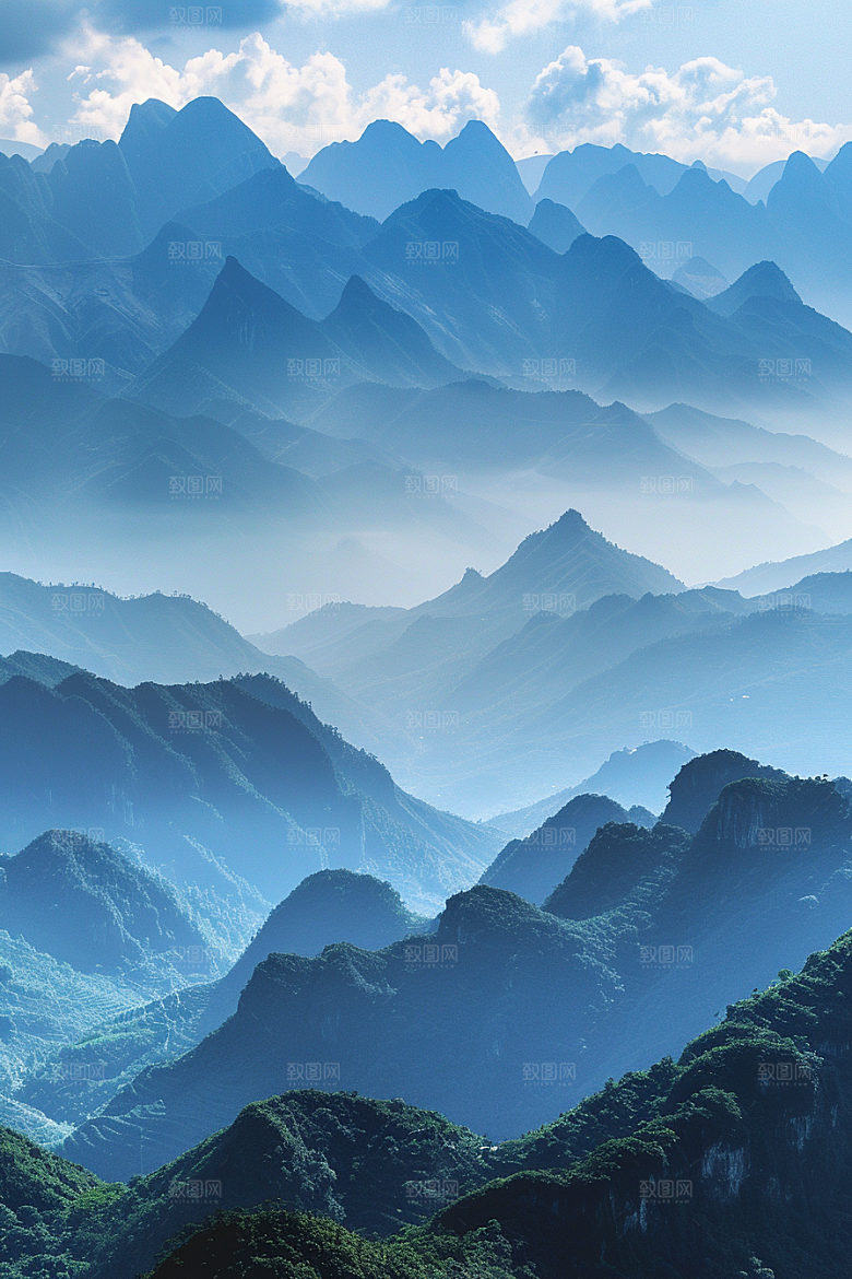 桂林山水喀斯特地貌风光摄影图