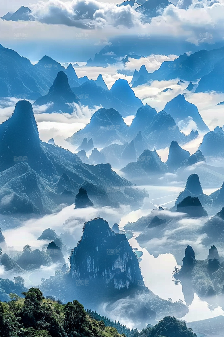 桂林山水自然大气摄影图