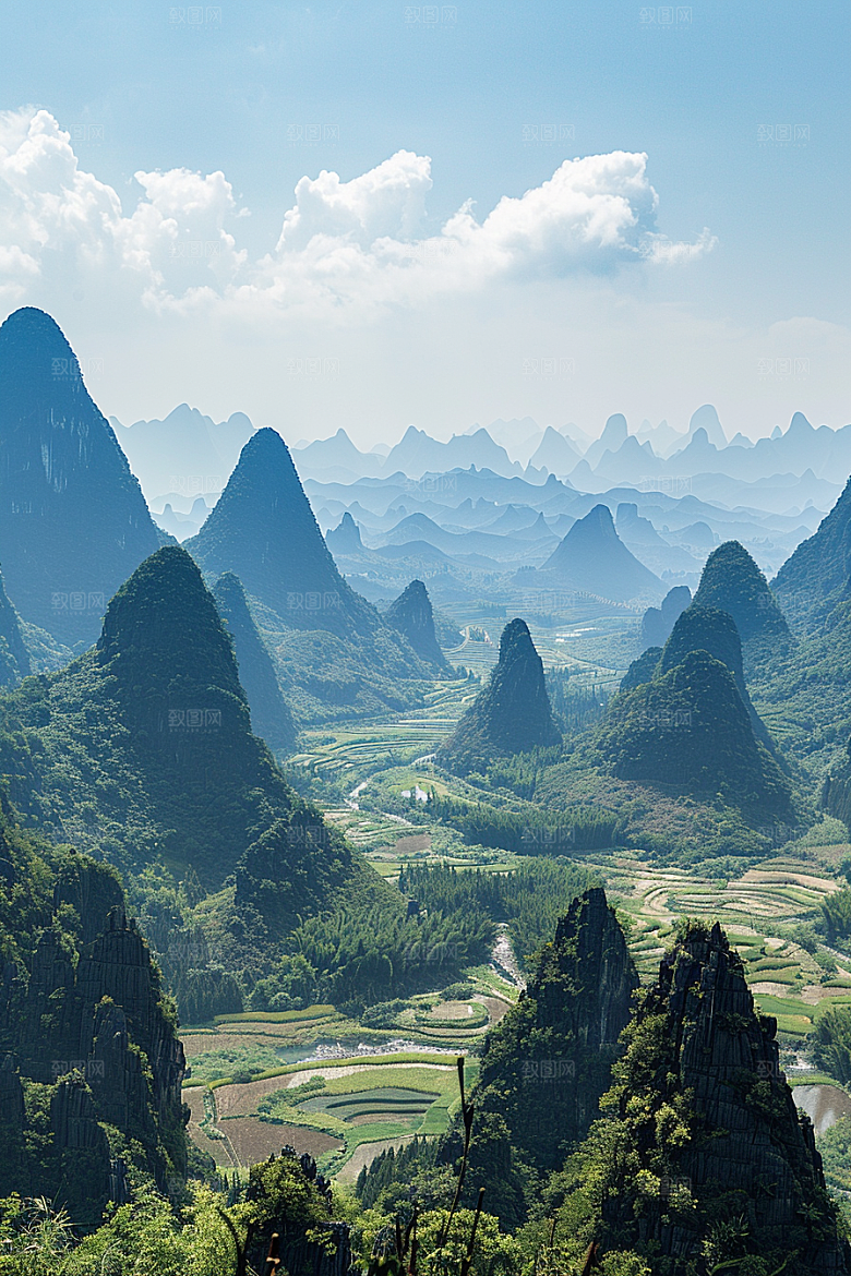桂林山水旅行阳朔摄影图