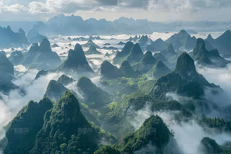 桂林山水阳朔自然摄影图