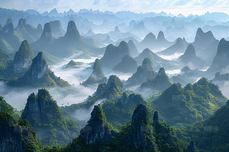 桂林山水自然阳朔摄影图