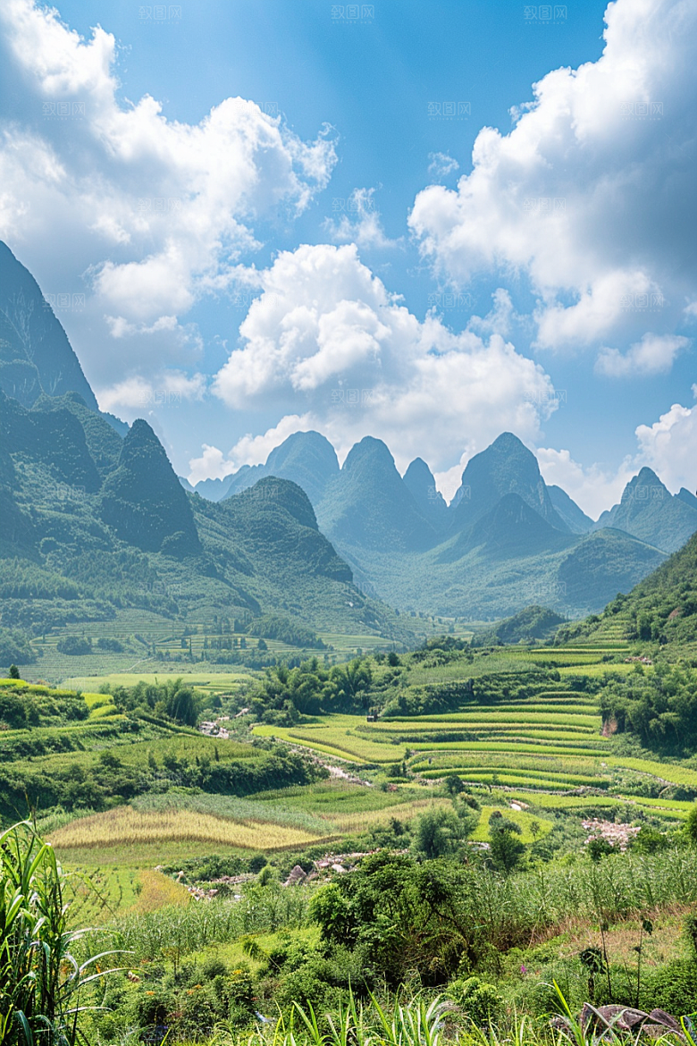 桂林山水广西河流摄影图