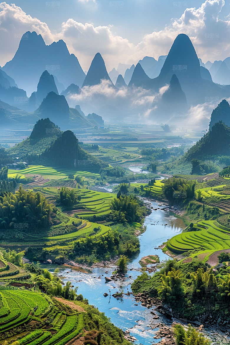 桂林山水旅游山川摄影图