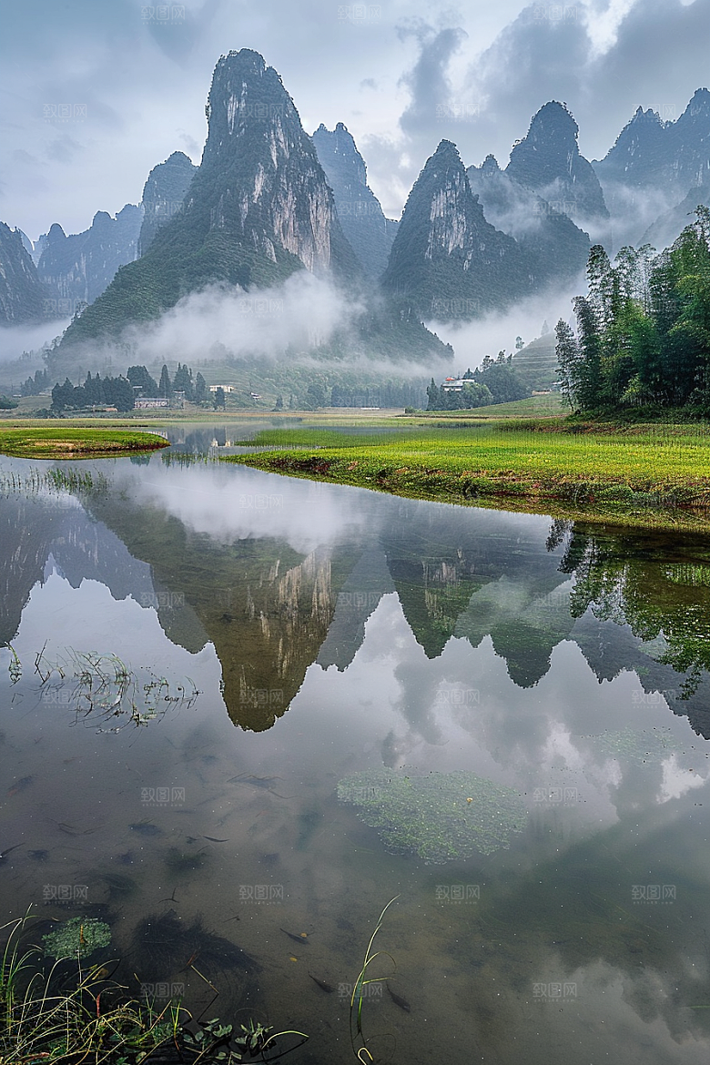 桂林山水漓江风光摄影图