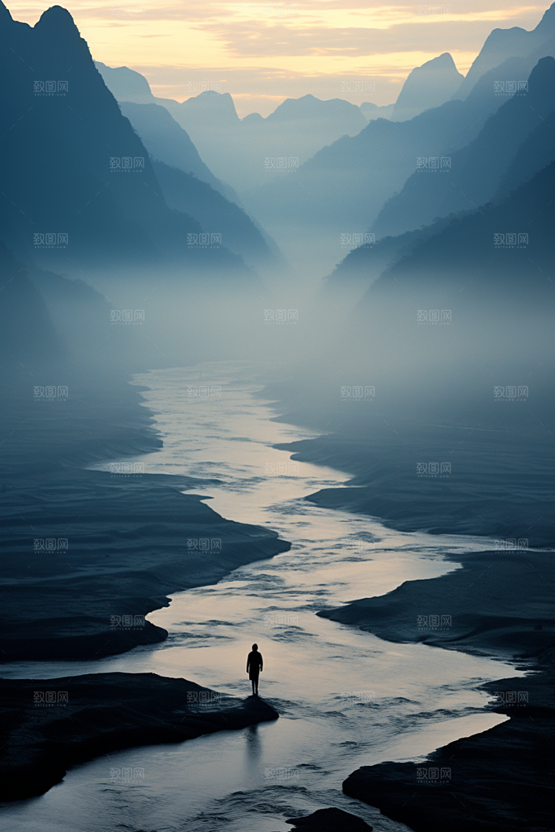 桂林山水高清河流摄影图