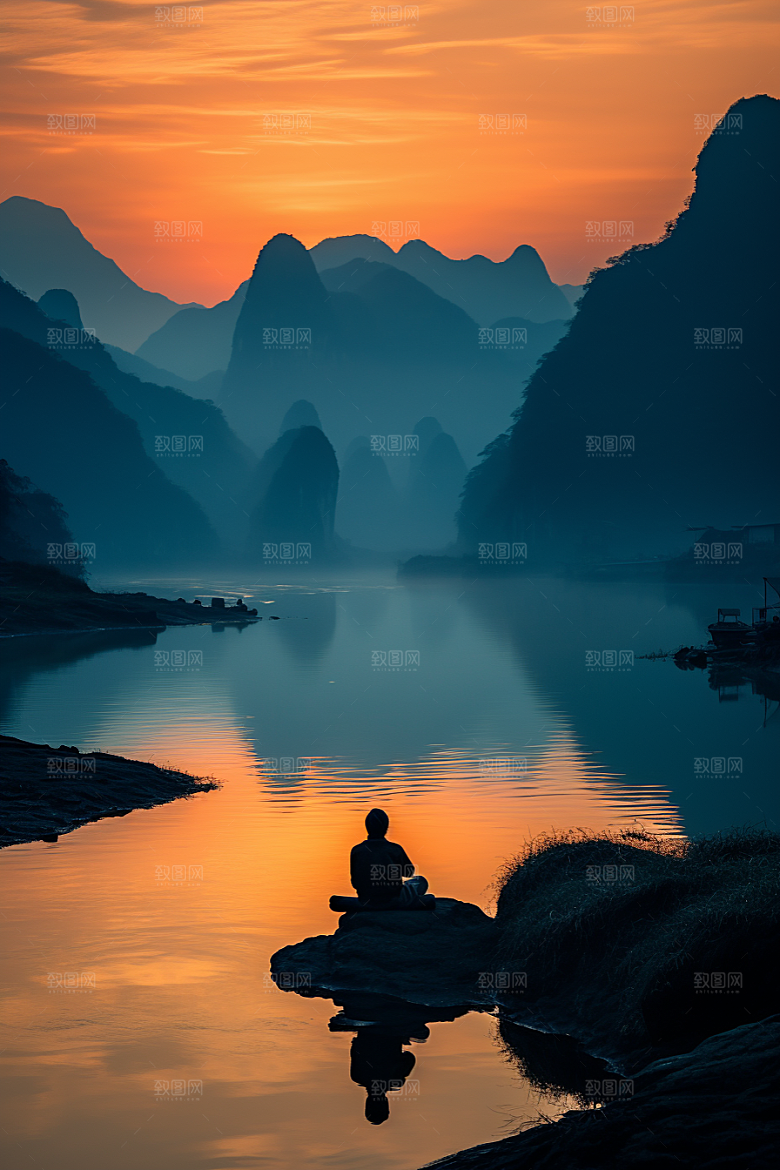 桂林山水河流精致摄影图