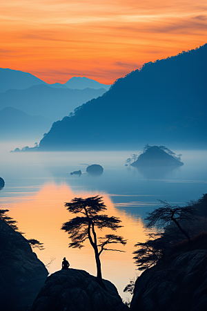 桂林山水喀斯特地貌广西摄影图