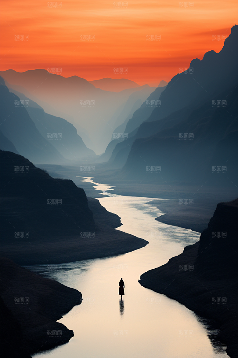 桂林山水唯美漓江摄影图