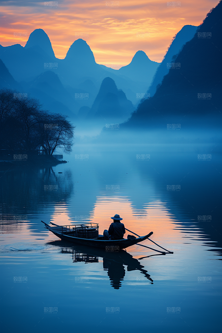 桂林山水旅行阳朔摄影图