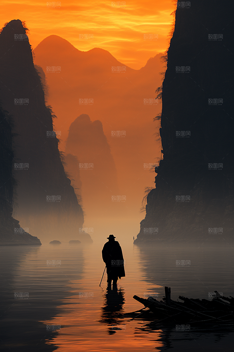 桂林山水高清喀斯特地貌摄影图