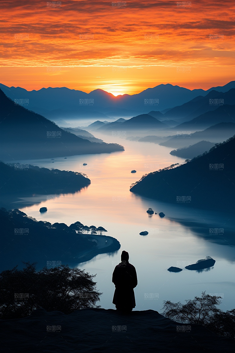 桂林山水唯美河流摄影图