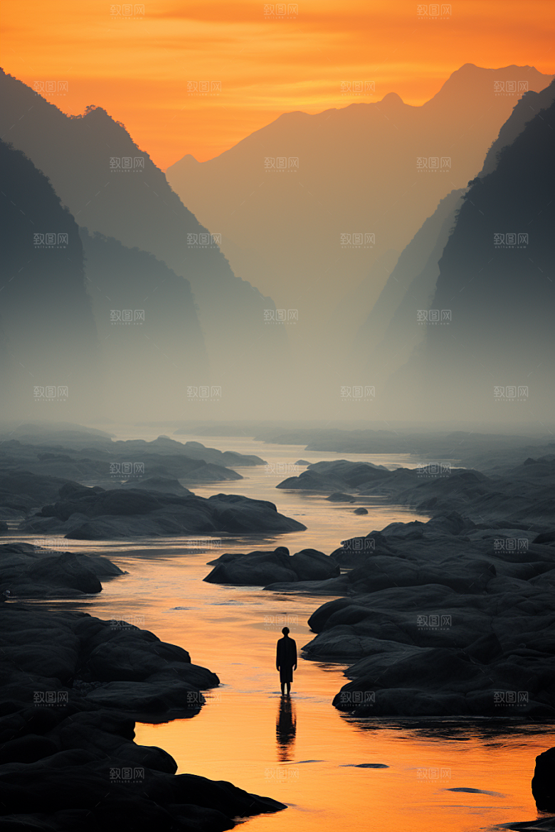 桂林山水喀斯特地貌旅游摄影图