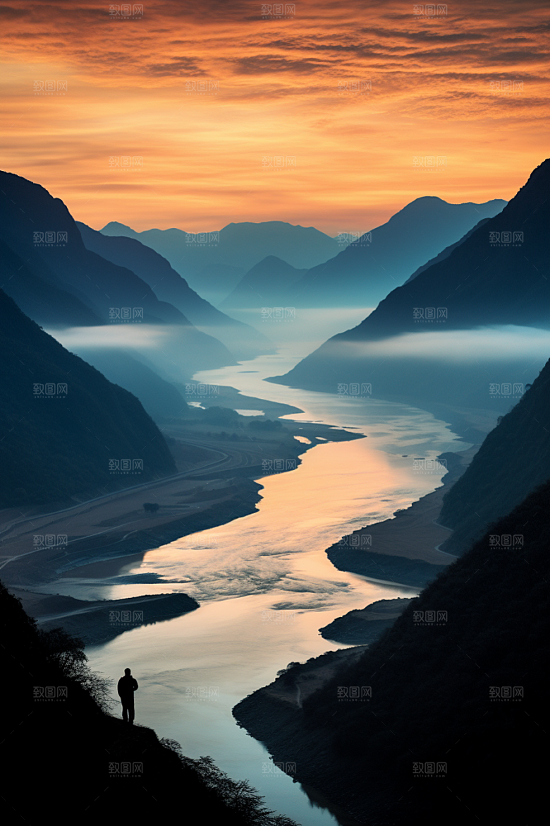 桂林山水旅行大气摄影图