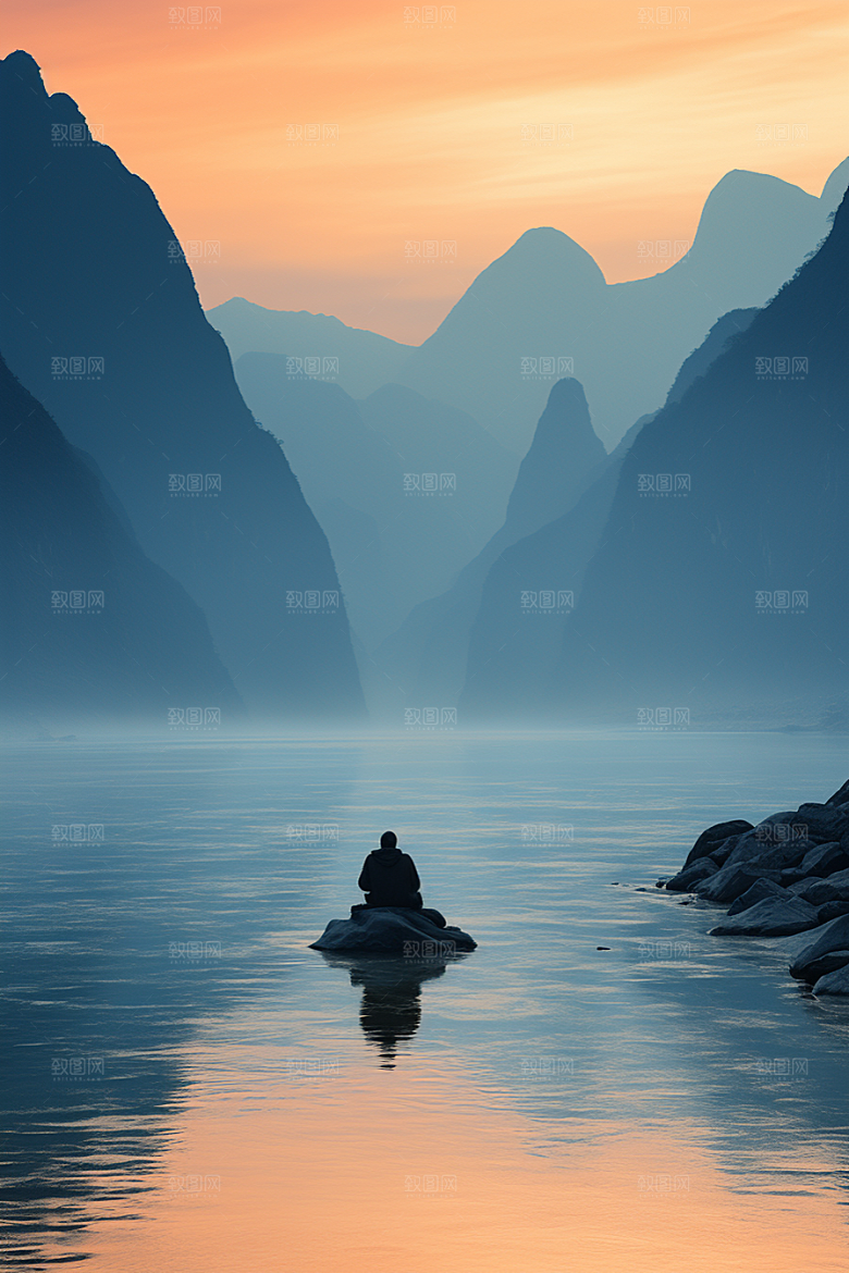 桂林山水旅游阳朔摄影图