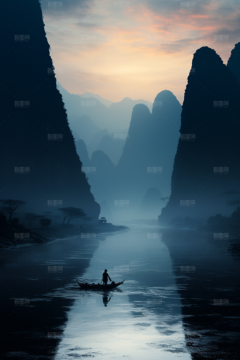 桂林山水自然旅行摄影图