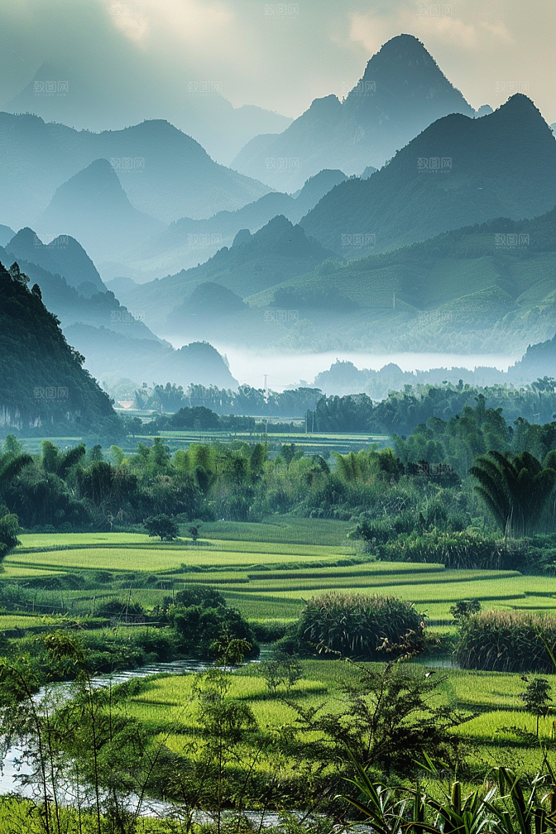桂林山水旅行漓江摄影图