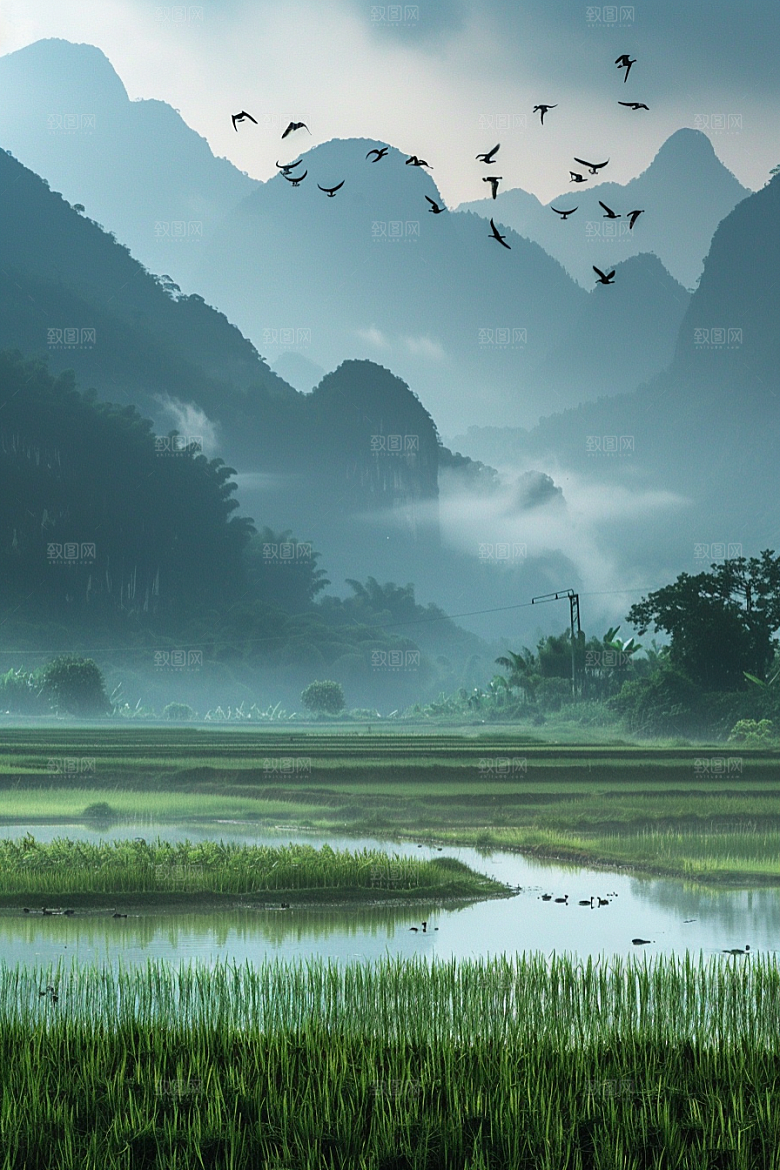 桂林山水河流漓江摄影图