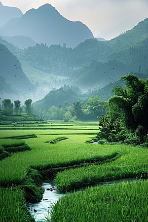 桂林山水风光阳朔摄影图