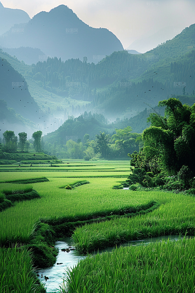 桂林山水风光阳朔摄影图