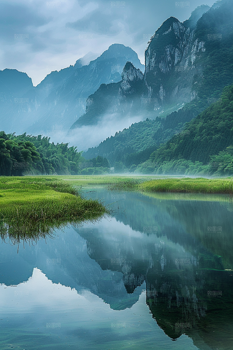 桂林山水漓江风光摄影图