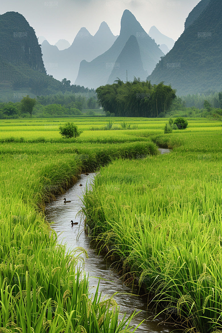 桂林山水高清阳朔摄影图