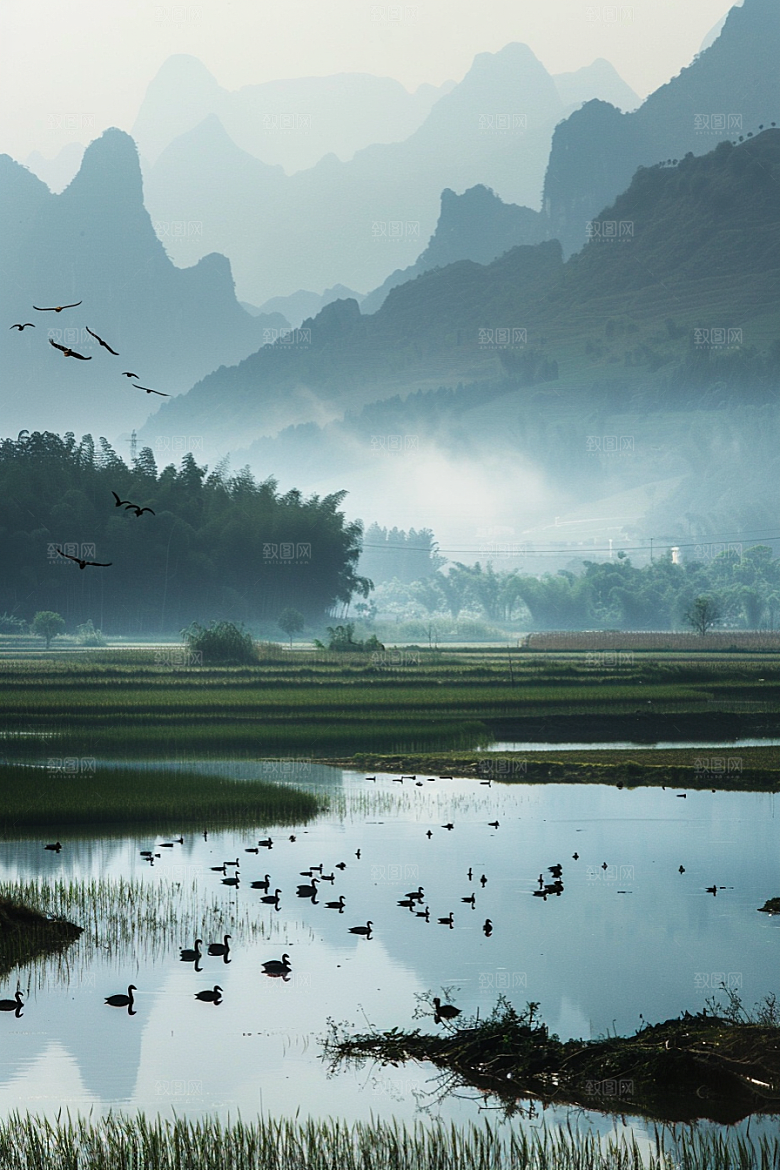 桂林山水河流旅行摄影图