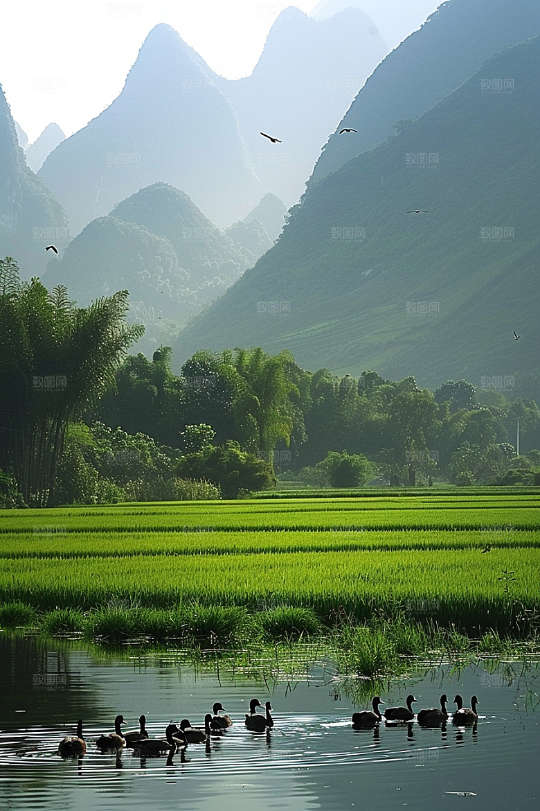 桂林山水旅游漓江摄影图