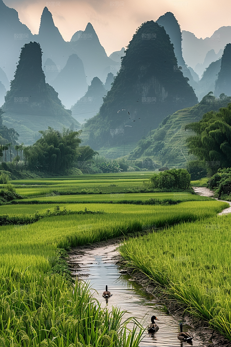 桂林山水自然旅行摄影图