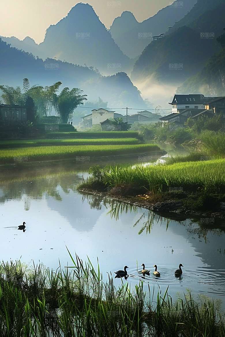 桂林山水河流旅游摄影图