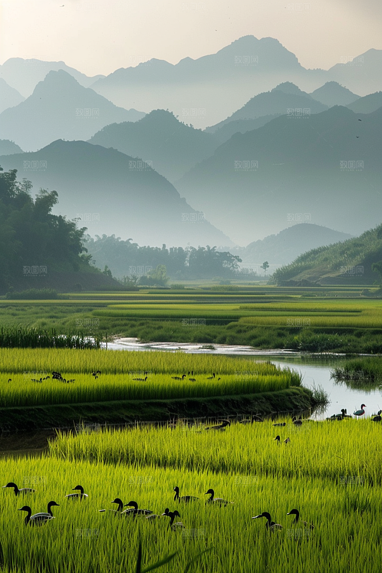 桂林山水河流风光摄影图