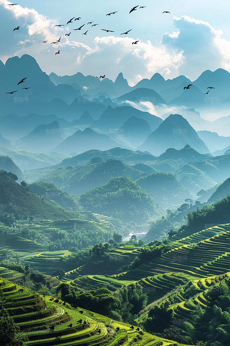 桂林山水旅行大气摄影图