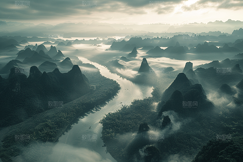 桂林山水旅游山川摄影图