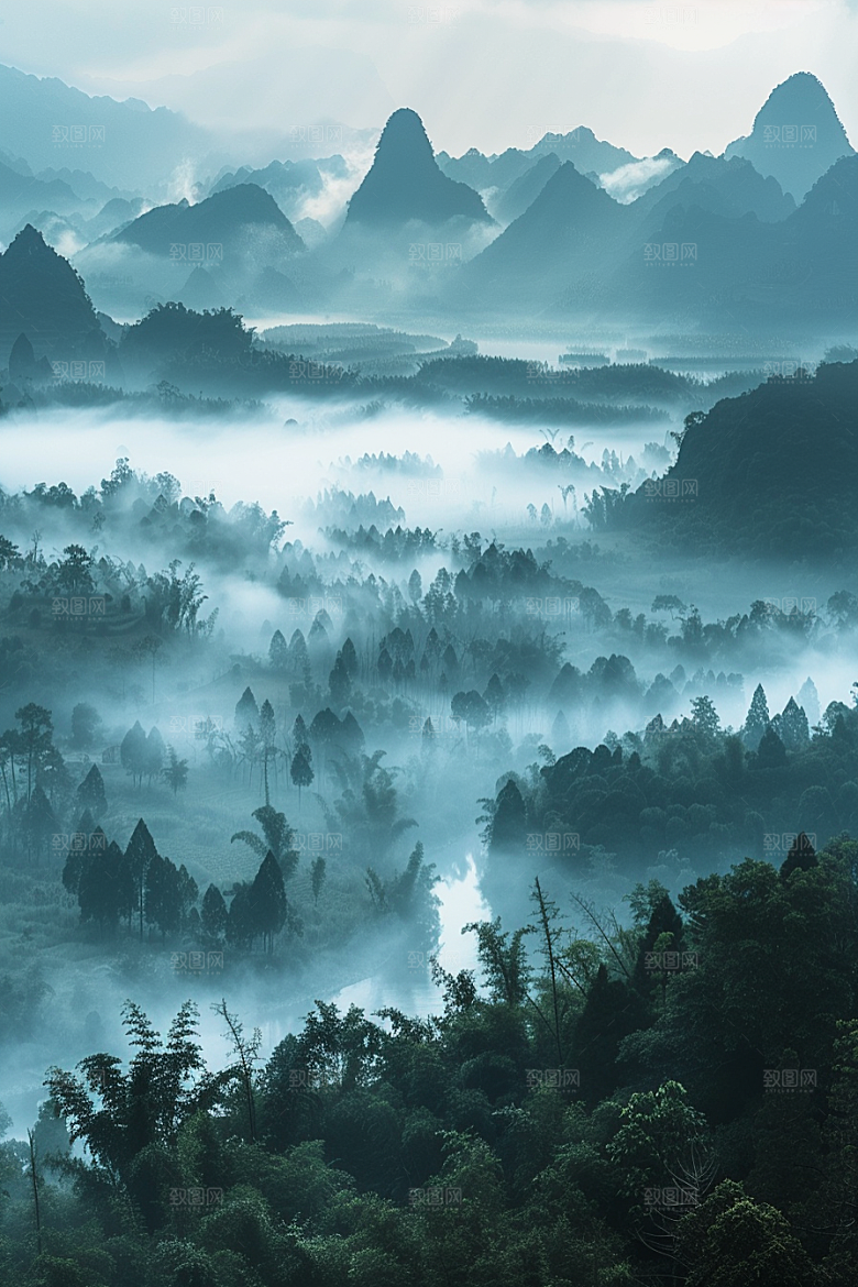 桂林山水阳朔风光摄影图