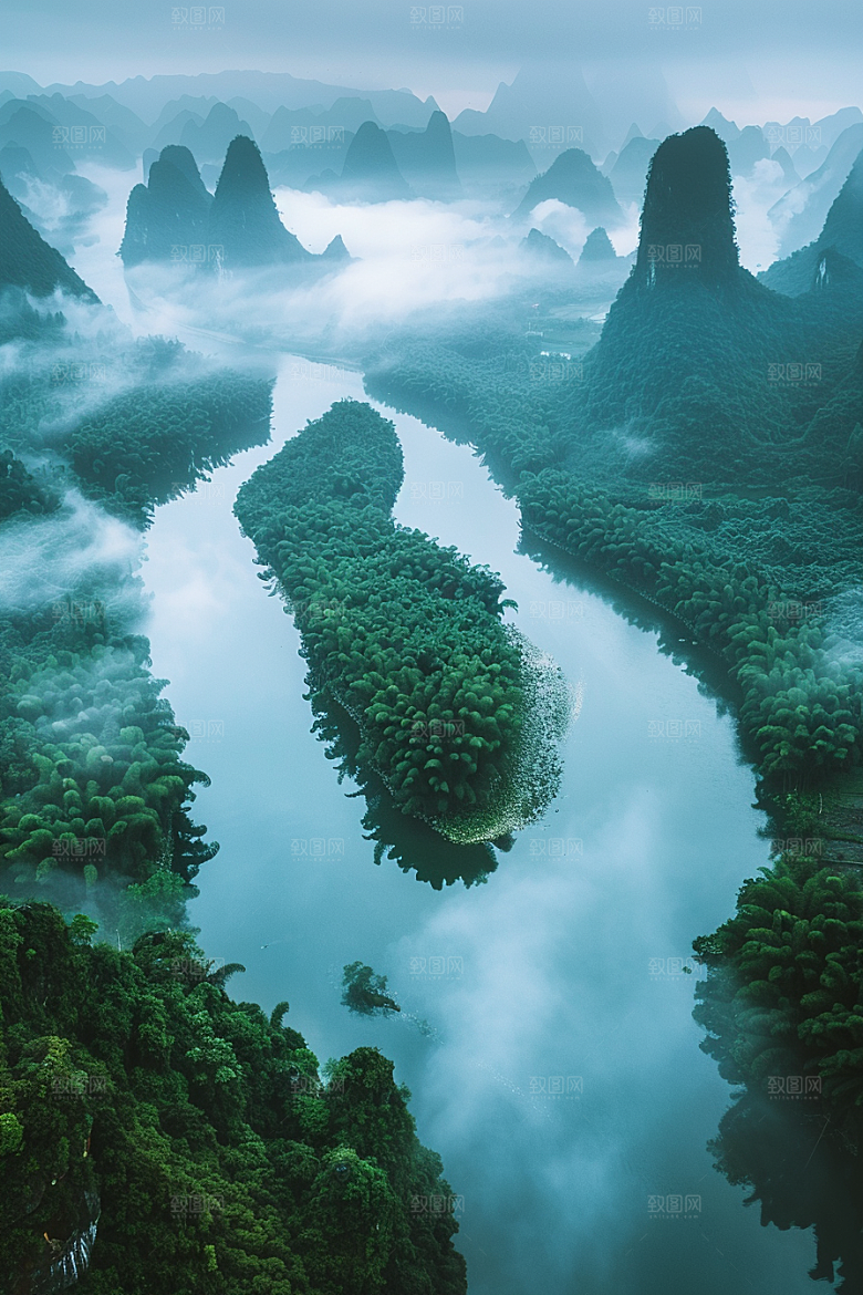 桂林山水高清阳朔摄影图