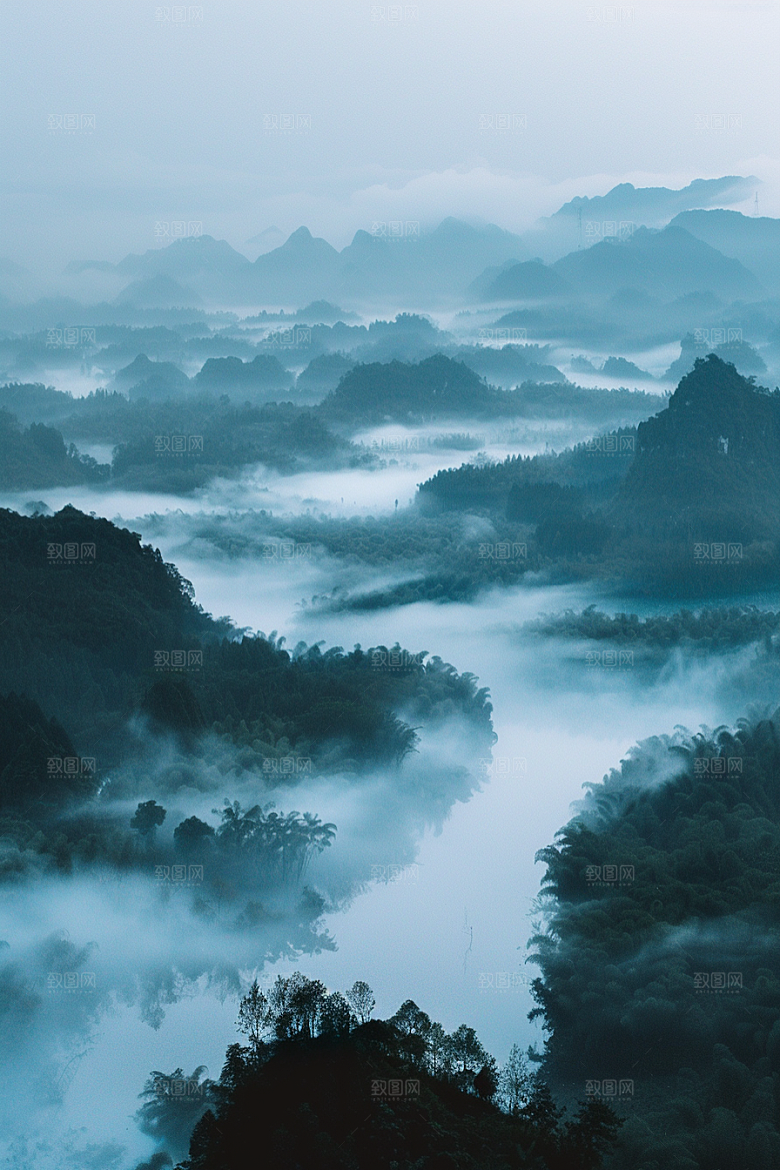 桂林山水唯美漓江摄影图