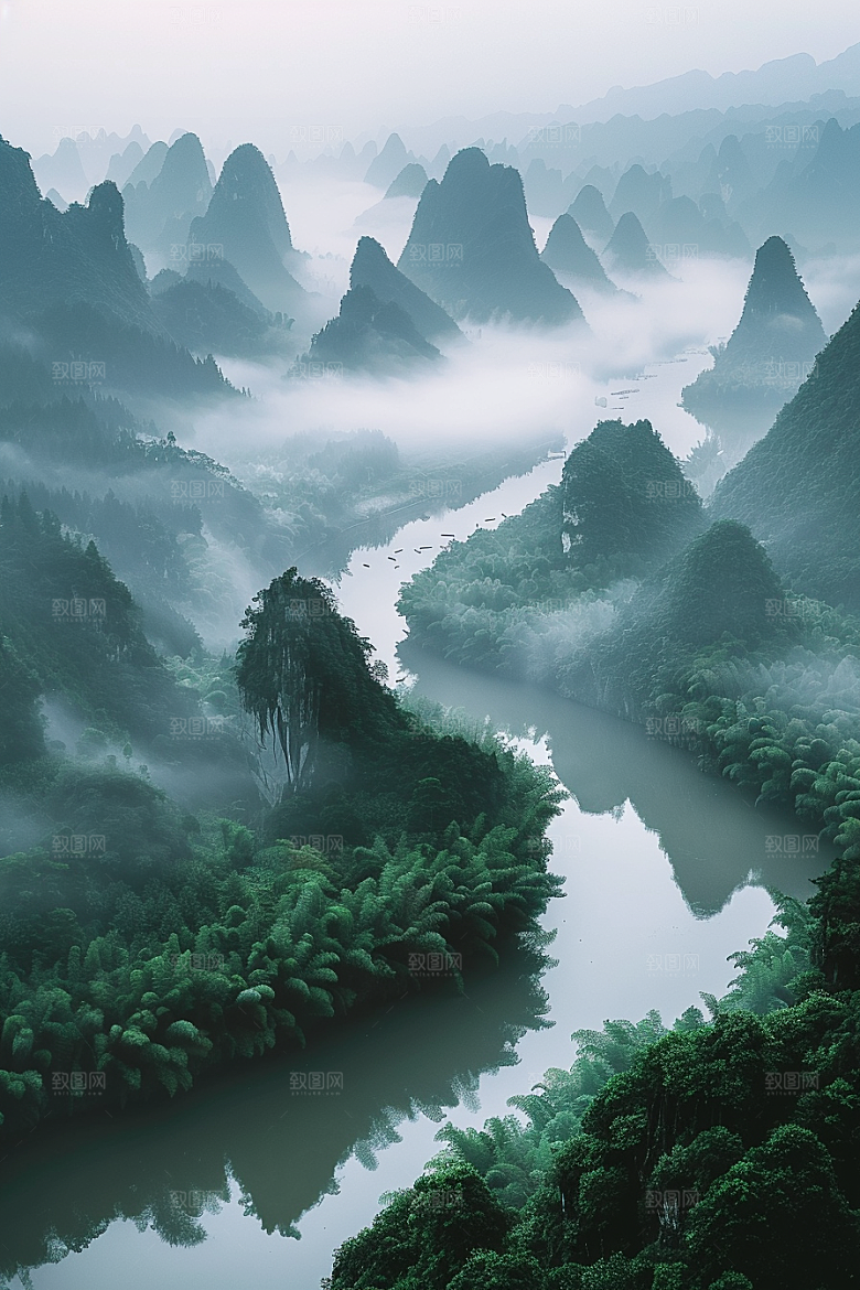 桂林山水大气广西摄影图