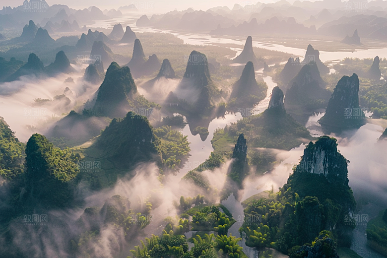 桂林山水广西阳朔摄影图