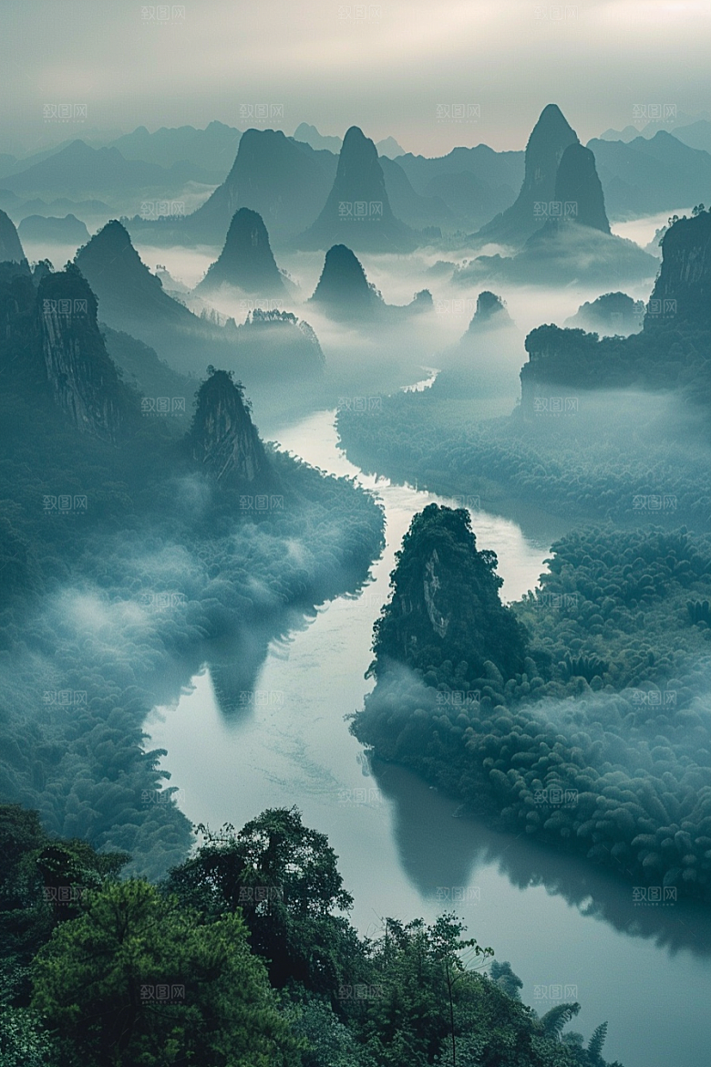 桂林山水风光大气摄影图