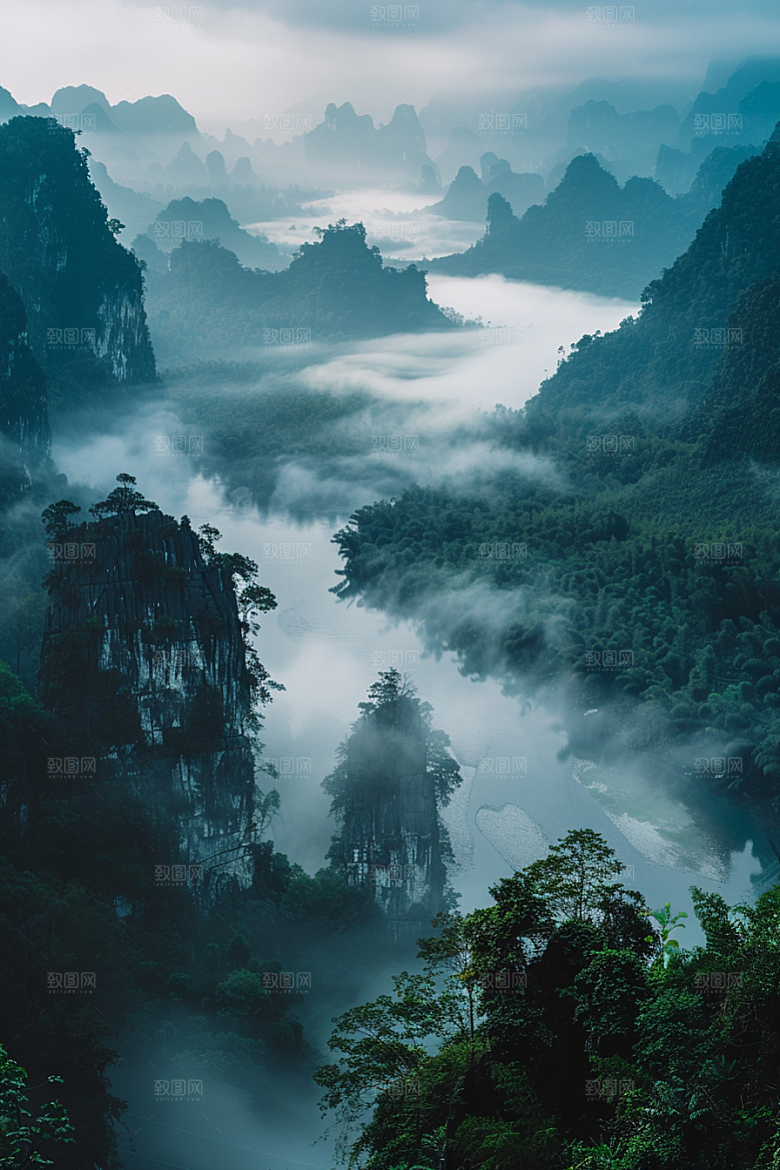 桂林山水自然广西摄影图
