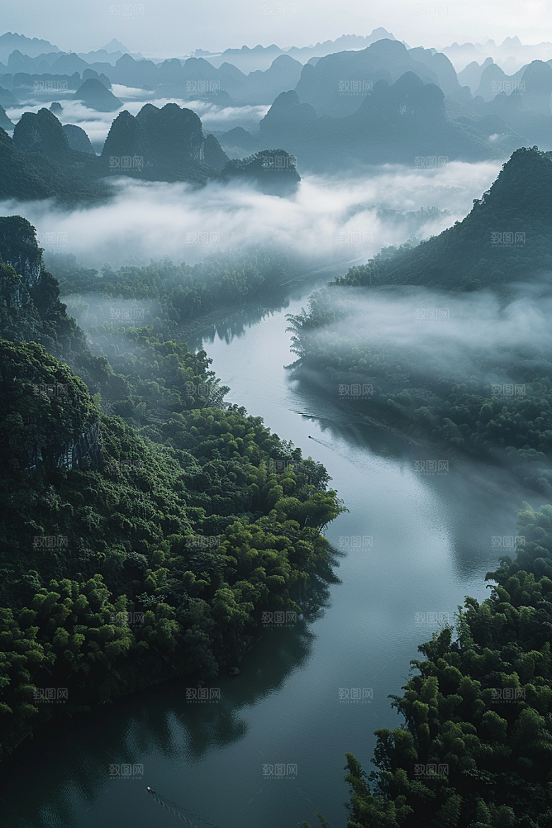 桂林山水漓江广西摄影图
