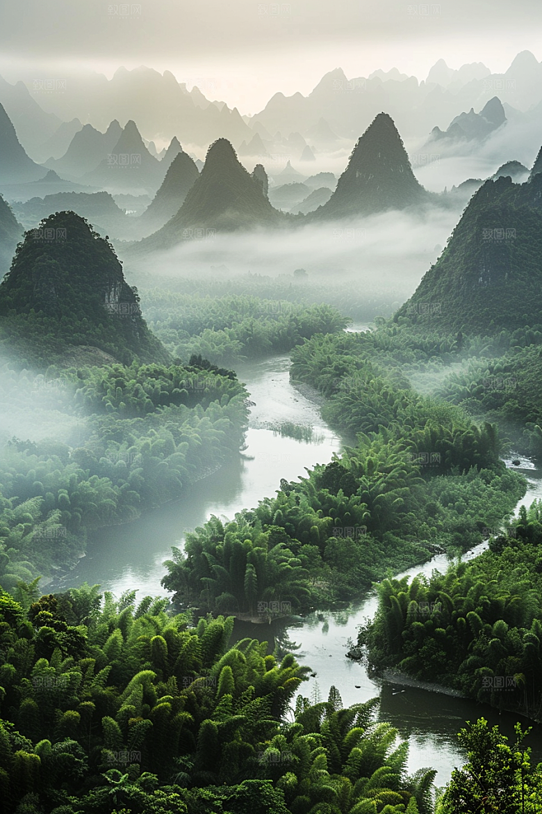 桂林山水阳朔唯美摄影图