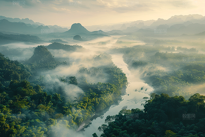 桂林山水喀斯特地貌旅行摄影图