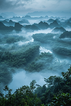 桂林山水河流山川摄影图