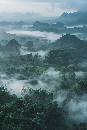 桂林山水风光阳朔摄影图