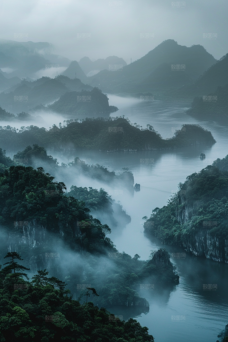 桂林山水风光河流摄影图