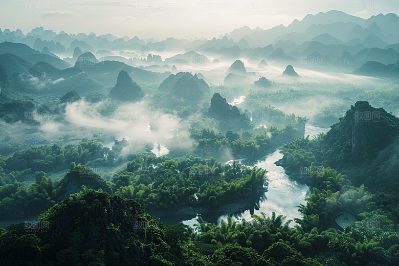桂林山水漓江自然摄影图