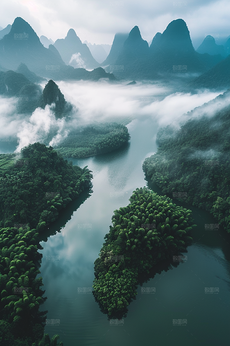 桂林山水高清漓江摄影图